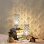 Pack of 2 Surpars House Crystal Table Lamp with Double USB Charging Port, On/Off Switch on Base,Bedside Lamp Nightstand Lamp for Bedroom, Living Room