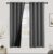 Pair Grey blackout eyelet curtains , 52 x 72