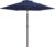 Palawano 2.26m Garden Parasol with 6 Sturdy Ribs, Push Button Tilt/Crank Garden Umbrella, Outdoor Umbrella for Garden, Deck, Backyard, Pool and Beach, Navy Blue