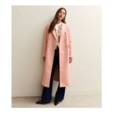 Pale Pink Double Breasted Midi Coat