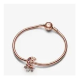 Pandora 14K Rose Gold Star and Crescent Moon Gemstones Charm