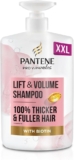 Pantene LiftNVolume Thickening Shampoo with Biotin, Silicone Free, 1000ml XL Pump. Pro V Miracles Shampoo Enriched with Antioxidants. Visibly Fuller Hair