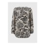 Papaya Petite Black Floral Scoop Hem Blouse