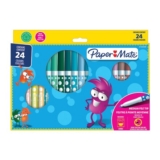 Paper Mate 24 Pack Childrens Washable Felt Tip Colour Pens