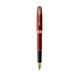 Parker Sonnet Fountain Pen in Red Lacquer with Gold Trim