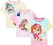 Paw Patrol Bluey T-Shirts for Girls & Toddlers, 3 Pack Cotton Crew Neck Kids Tee Tops, Soft Breathable Summer Clothing