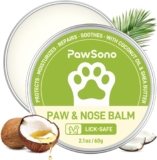 PawSono Lick-Safe Dog Paw & Nose Balm with Coconut Oil All-Natural Moisturizer & Soother for Dry, Cracked Pads & Snout Nose Butter for Bulldogs Cream & Wax for Horse Hoof