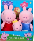 Peppa Pig Peppa, George and Evie 3-Pack, Preschool Plush Soft Toys