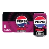 Pepsi Max Cherry Maximum Cherry Cans, 8 x 330ml (1.60 max S&S)