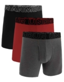Performance Cotton 6 3-Pack Boxerjock – Black/Red/Grey