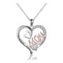 Personalised Mothers Day Necklace, Heart Pendant from Daughter, Cubic Zirconia