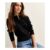Petite Black Compact Knit Crew Neck Cardigan
