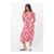 Petite Pink Floral Sweetheart Neck Midi Dress