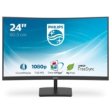 Philips 241E1SC – 24 Inch FHD Curved Monitor, 75Hz, VA, 4ms, AMD FreeSync, SmartImage, LowBlue Mode (1920 x 1080, 250 cd/m², HDMI/VGA)