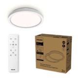 Philips LED Remote Control Ceiling Light, Round, 30 cm, Dimmable, Tunable White Light, Living Room, Bedroom, No Flicker or Glare