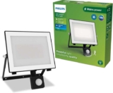 Philips Lois Outdoor Floodlight with Sensor, 50 W, 5000 K, Black