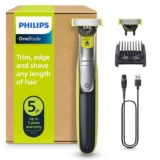 Philips OneBlade 360 Face, Authentic Hybrid Electric Beard Trimmer & Shaver with 360 Blade Innovation