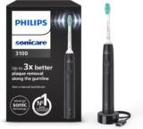 Philips Sonicare 3100 Series Electric Toothbrush, Sonic Toothbrush, Pressure Sensor and Timer, Black, HX3671/14