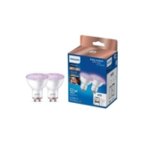 Philips WiZ GU10 Colour Smart LED Wi-Fi Bulb – 2 Pack