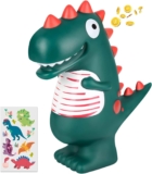 Piggy Bank Dinosaur Money Box Coin Money Tin Personalised Money Jar for Kids and Adults Boys and Girls as Birthday(Green Cute Dinosaur)