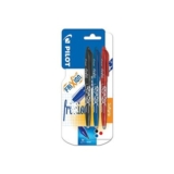Pilot Frixion Erasable Rollerball 0.7 Mm, Black/Red/Blue, 3-Pack