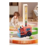 Pink Automatic Domino Train Toy with Light for Children