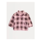 Pink Checkered Borg Fleece