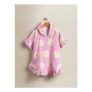 Pink Daisy Printed Frill Trim Poncho