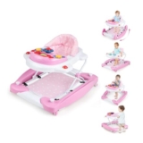 Pink Gymax 6-in-1 Baby Walker with Adjustable Height