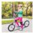 Pink HOMCOM Teen Push Scooter with 16-Inch Wheels, Adjustable