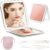 Pink Mini Makeup Mirror, Compact Mirror for Handbags with 2 Pcs Tweezers and A Storage Bag, 30x Magnifying Glass, A Travel Essential that Easily Fits into Pockets and Handbags
