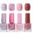 Pink Nail Polish Sets – 4 Colours Purple Glitter Pink Nude Nail Varnish Sets For Women – Quick Dry & Long Lasting Manicure Set For Women For All Seasons – Nail Set Diy Nail Art At Home