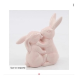 Pink Porcelain Bunny Easter Ornament 16x13cm