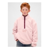 Pink Sherpa Logo Half-Zip Pullover Sweatshirt (4-13yrs)