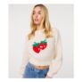 Pink Vanilla off White Strawberry Knit Jumper