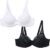 Playtex Womens Pack Flower Elegance Underwired Bra, 34B (Pack of 2 – Black & White)
