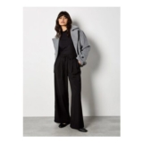 Pleat Detail Wide Leg Drawstring Trousers