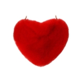 Plush Heart-Shaped Womens Red Handbag for Valentines Day