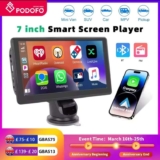Podofo 7 Screen Carplay MP5 Portable Smart Player Supports Android Auto with code – UK stock – Podofo UK Flagship Store