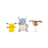 Pokmon Battle Figures 3-Pack: Pikachu (2in), Flapple (2in), Wartortle (3in)