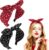 Polka Dot Headband,2Pcs Bow Tie Knotted Hair Bands,Wide Band Cloth Hair Hoop Bunny Ear Headwrap Hair Accessories for Women Girls (Black Red Polka Dot)