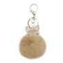 Pom Poms Fluffy Tote Pendant with Fox Head Crystal Rhinestone Keyring