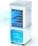 Portable Air Conditioner, 4-in-1 Evaporative Air Cooler Fan, 70W Space-Saving Design, 12L Water Tank, 3 Ice Packs, 3 Speeds, 60 Oscillation, 46dB Quiet, Pet-Friendly Cooling for Home & Office