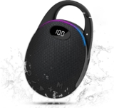 Portable Bluetooth Speaker, Mini Outdoor Bluetooth Speakers with HD Sound, LED Power Display, Big Pro Sound with Punchy Bass,Integrated Carabiner, 25H Playtime, RGB, TWS ,For Outdoor/Party/Travel