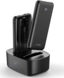 Portable Charger, 2-Pack 10000mah Power Banks, Sharing Charging Station, 15W Fast Charging Battery Pack, Portable Charger with Cords for iPhone Series, Pixel and More