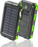 Power-Bank-Solar-Charger – 8000mAh Portable Charger,Solar Power Bank, Dual USB Port Built-in Led Flashlight and Compass for Cell Phone and Electronic Devices, Perfect for Camping Travel. (green)