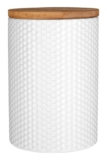 Premier Housewares Hex Canister, White 15L x 10W x 15H cm