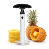 Premier Housewares Pineapple Cutter and Corer, Easy-Use Fruit Slicer, Black and White