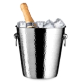 Premier Housewares Stainless Steel Hammered Effect Drink Bucket, 20 x 22 x 22 cm, Silver