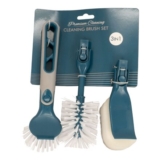 Premium Cleaning Blue 3 Piece Cleaning Brush Set